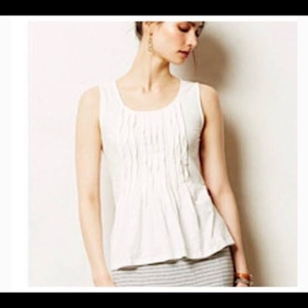 Anthro Deletta S Twisted Pleats Top